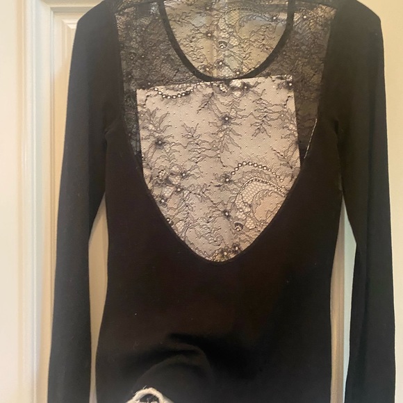 Emilio Pucci runway collection silk sweater with lace insets front and back - Picture 6 of 7